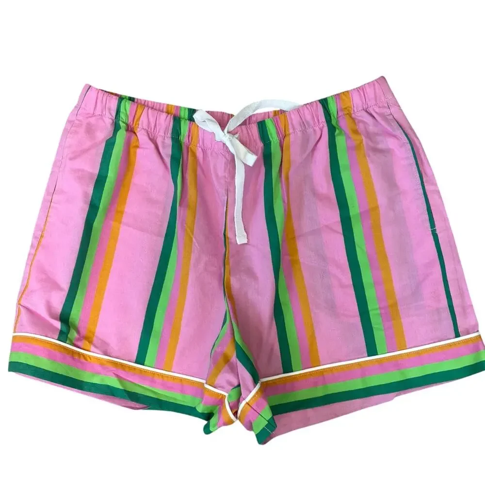 NWOT Bedhead 100% Organic Cotton Pineapple Cabana Stripe Shorty Pajama Set Small - Picture 4 of 6
